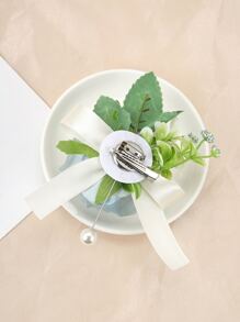 Corsage với hoa và nơ - Màu xanh nhạt - Xem 2