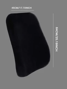 Plain Fluffy Car Seat Back Cushion - Black - View 3