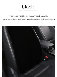 Plain Fluffy Car Seat Back Cushion - Black - View 4