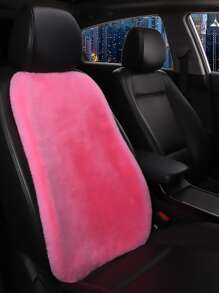 Plain Fluffy Car Seat Back Cushion - Pink - View 1