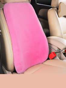 Plain Fluffy Car Seat Back Cushion - Pink - View 2