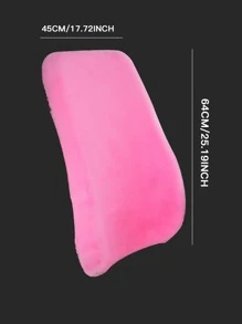 Plain Fluffy Car Seat Back Cushion - Pink - View 3