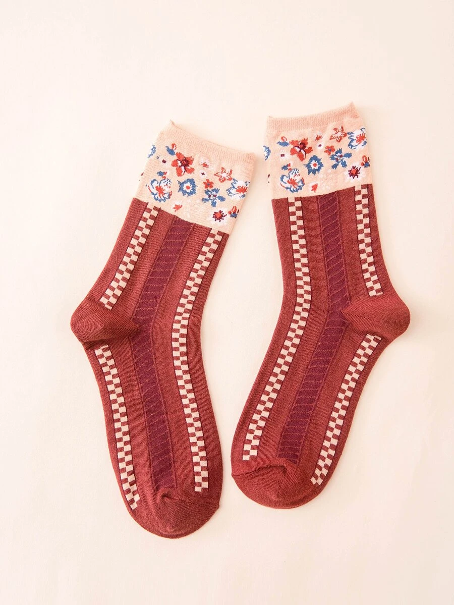 Vớ phi hành đoàn in hoa - Nhiều màu - Xem 1