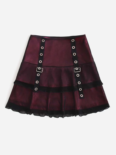 Grommet Eyelet Detail Skirt