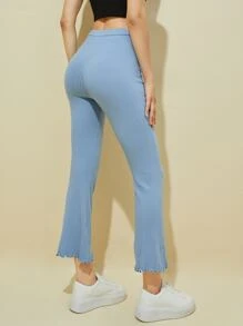 Muchica 生菜邊喇叭褲 - 霧霾藍 - 查看 2