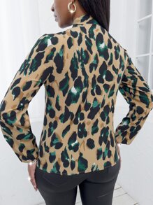 SHEIN SXY Áo sơ mi nữ Thắt nơ trước Tất cả trên in Giải trí - Nhiều màu - Xem 2