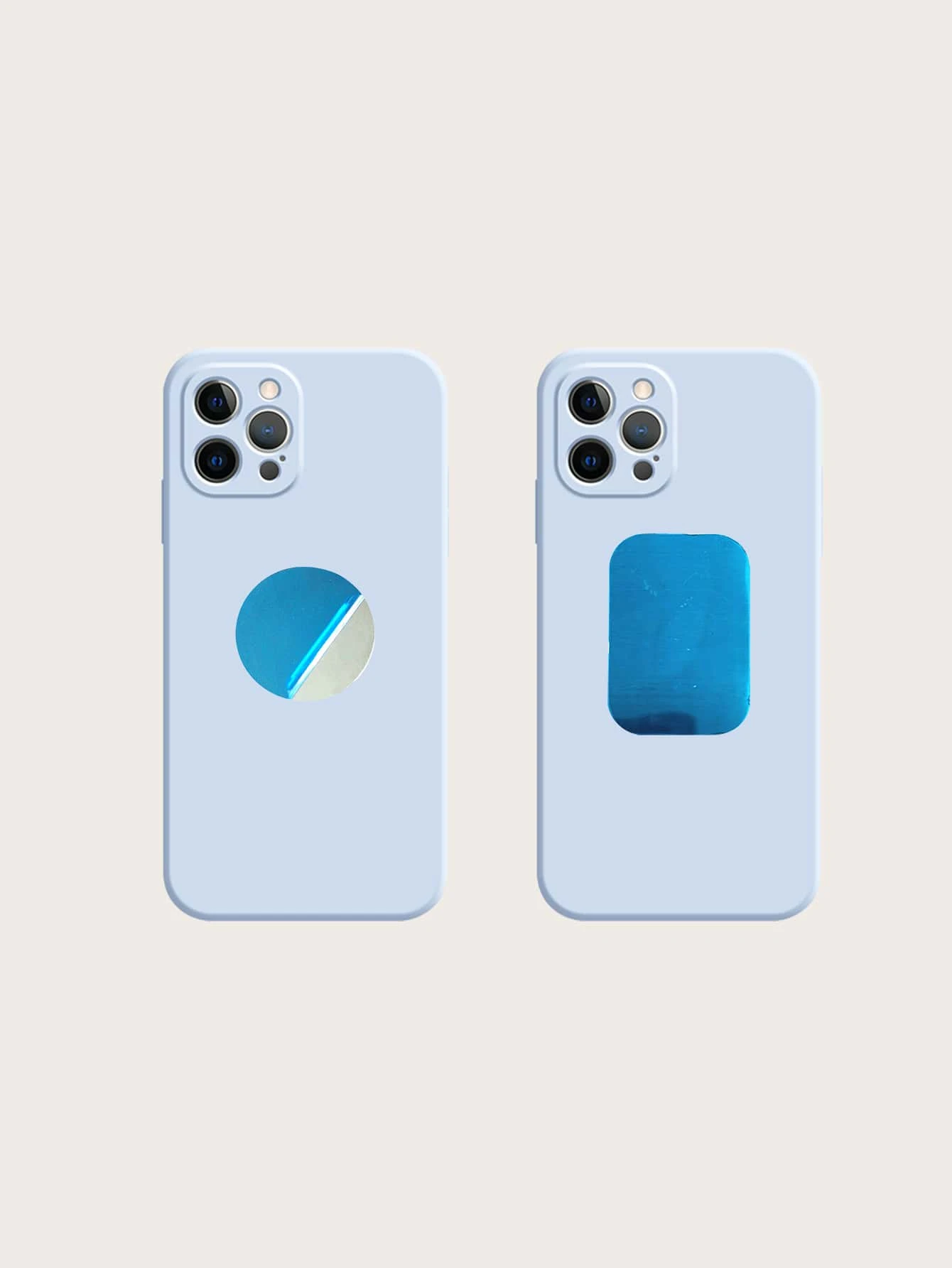 2 chiếc đĩa kim loại đĩa tương thích với giá đỡ điện thoại từ tính - Bạc - Xem 1