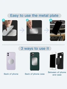 2 chiếc đĩa kim loại đĩa tương thích với giá đỡ điện thoại từ tính - Bạc - Xem 4