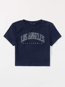 Muchica Letter Graphic Tee - Navy Blue - View 3