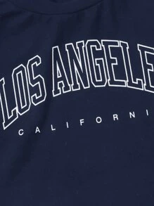 Muchica Letter Graphic Tee - Navy Blue - View 4