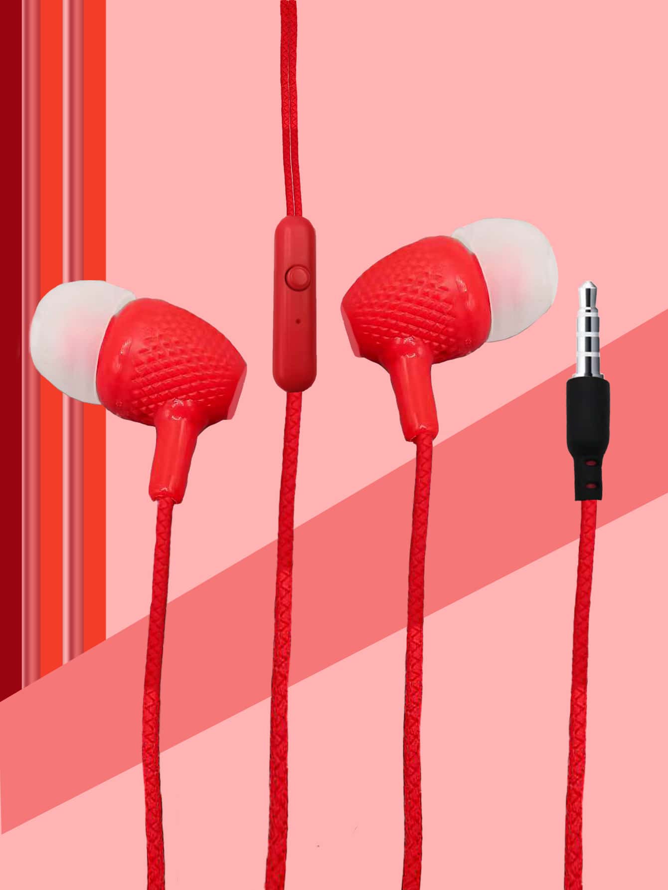 1 tai nghe in-ear đồng màu - Đỏ - Xem 1