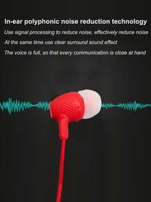 1 tai nghe in-ear đồng màu - Đỏ - Xem 3