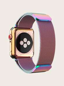 Double Buckle Loop Magnetic Attraction Watch Band & Tpu Electroplated Protective Case Compatible With Apple Watch Band 38mm/40mm/41mm/42mm/44mm/45mm/49mm, Compatible With Apple Watch Series Ultra/se/1/2/3/4/5/6/7/8 - Multicolor - View 2