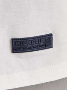 SHEIN Cậu bé Tween Khối màu Vá lại Ngắn tay Áo thun Với Vai Chi tiết Đối với Giải trí Mặc In Mùa hè - Nhiều màu - Xem 4