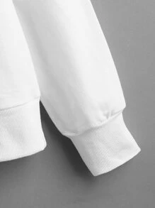 男士素色圓領運動衫 - 白色 - 查看 3