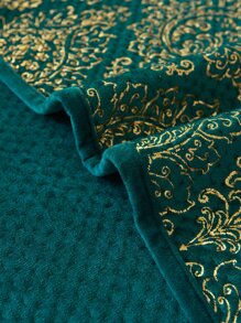 Metallic Graphic Bedspread Set - Dark Green - View 6