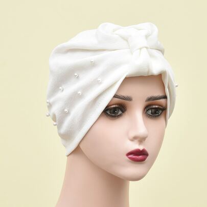 Faux Pearl Decor Head Wrap