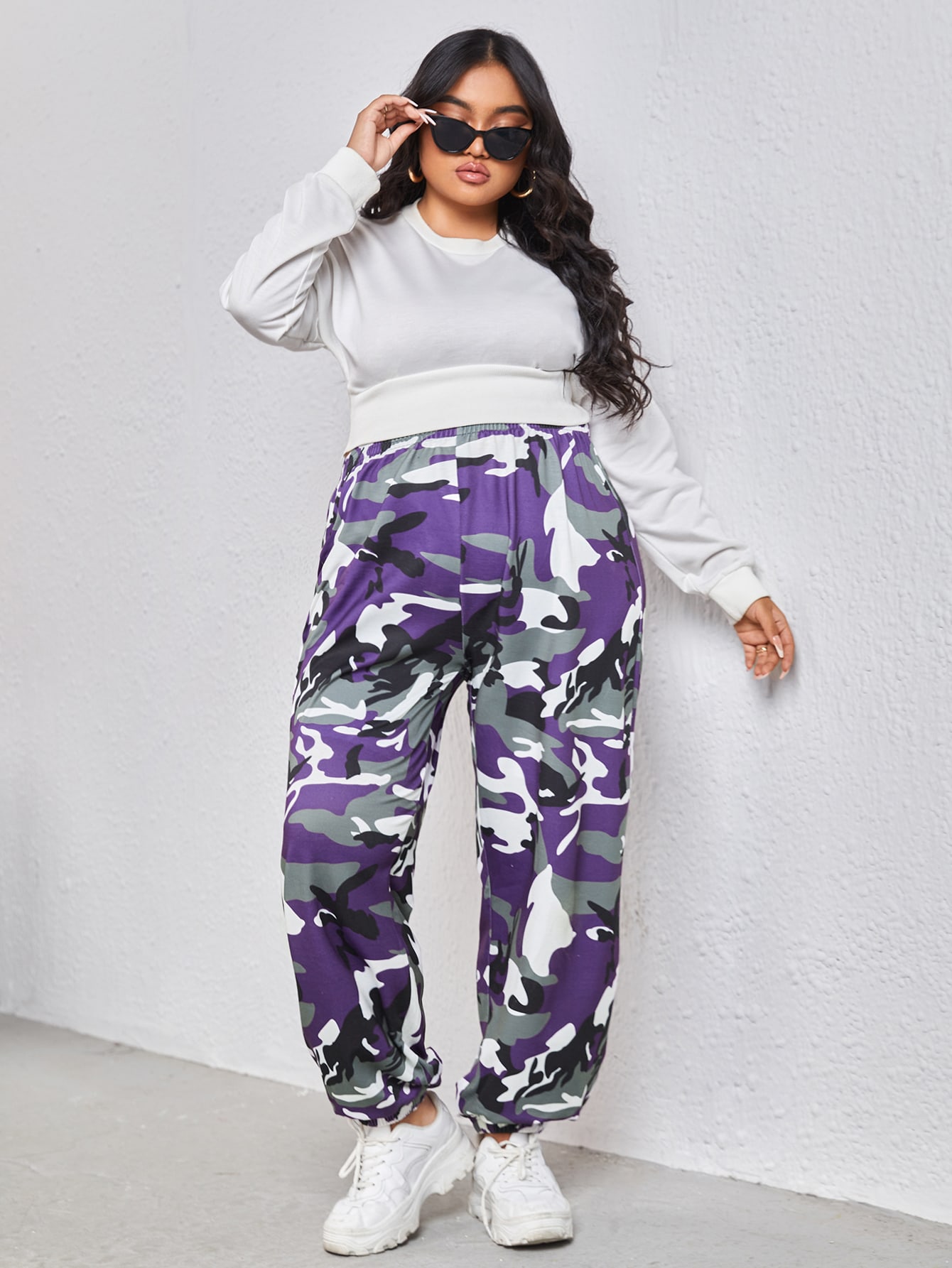 Pantaloncini Casual Donna Con Tasche E Vita Elastica – Stampa Camo, Orlo Arrotolabile, Perfetti Per L'estate