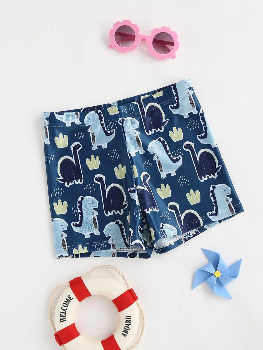 小男童卡通恐龍泳褲 - 彩色 - 查看 1