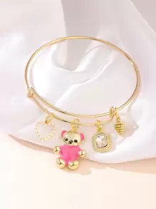 心和熊墜飾手鐲