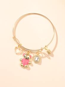 心和熊墜飾手鐲