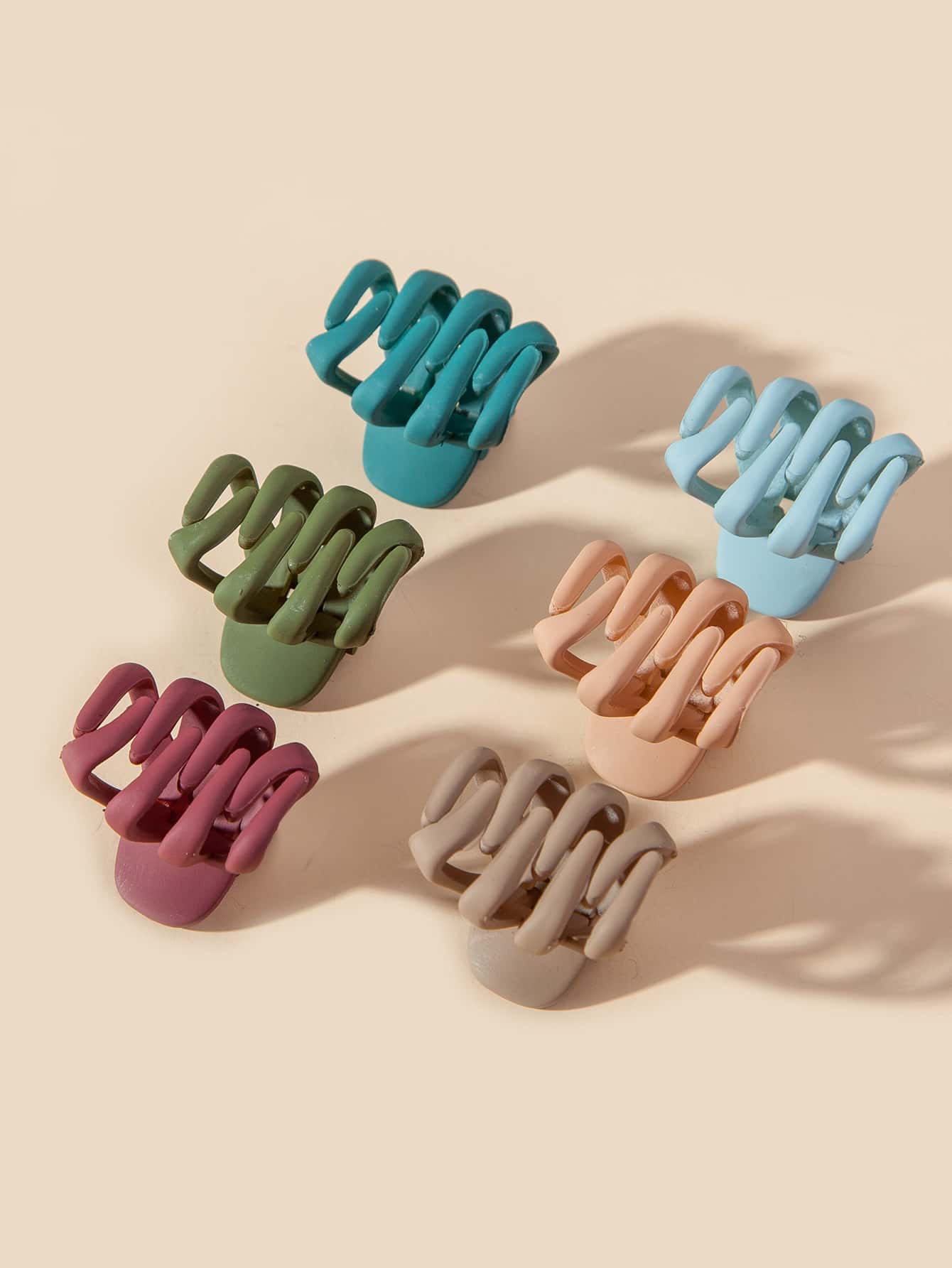 6入組小女童髮爪 - 彩色 - 查看 1