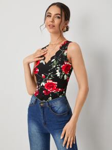 SHEIN Clasi 印花無袖短上衣 - 黑色 - 查看 3