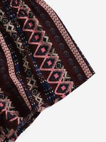 SHEIN VCAY 腰部打褶幾何印花短褲 - 彩色 - 查看 5