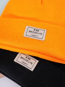 2入組字母標籤裝飾豆豆帽 - 彩色 - 查看 3