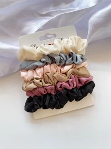 6pcs Minimalist Solid Hair Tie - Multicolor - View 3