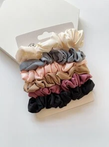 6pcs Minimalist Solid Hair Tie - Multicolor - View 4