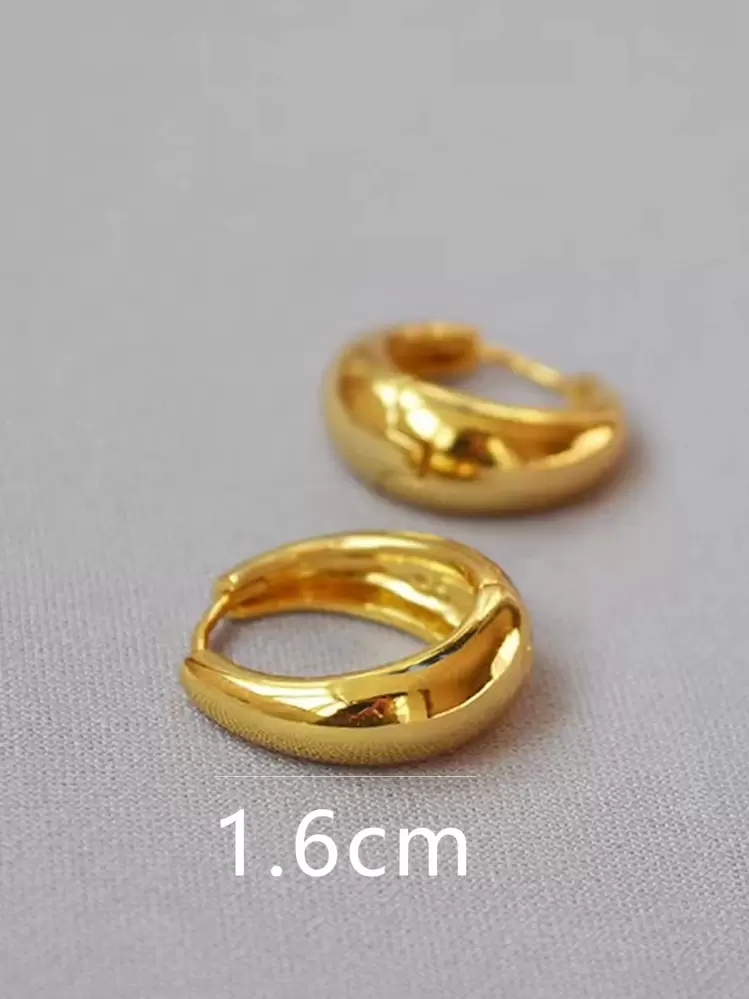 Hoa tai vòng kiềng tối giản - Vàng - Xem 3