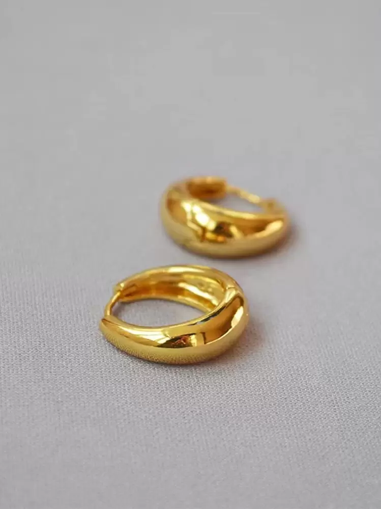 Hoa tai vòng kiềng tối giản - Vàng - Xem 4