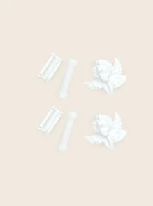 2 piezas Protector de cable de dato en forma de ángel - Blanco - Ver 3