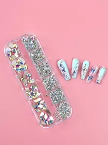 1box Rhinestone Nail Art Decoration - Mauve Purple - View 1