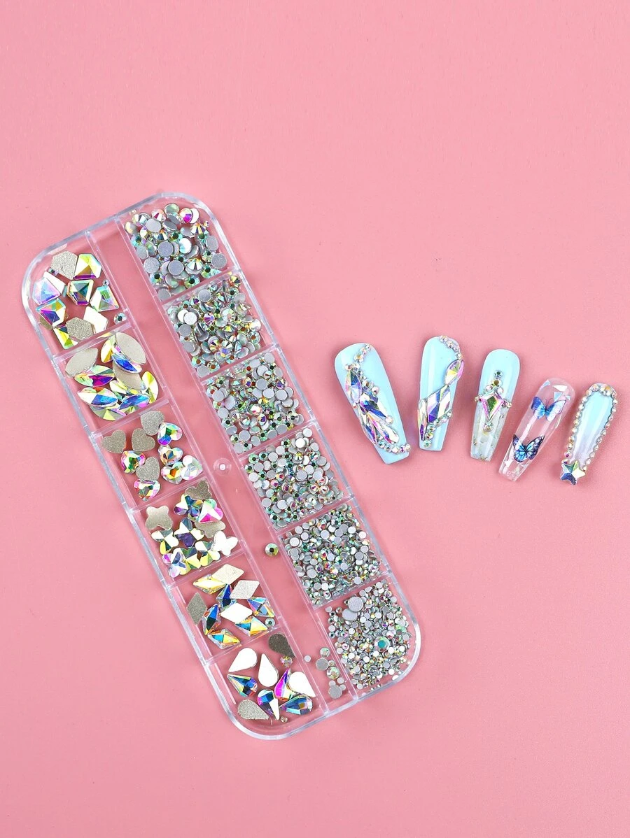 1box Rhinestone Nail Art Decoration - Mauve Purple - View 1