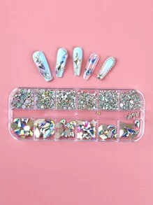 1box Rhinestone Nail Art Decoration - Mauve Purple - View 3