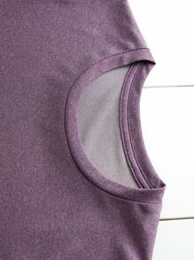 大碼字母圖案T恤 - 淡紫色 - 查看 3