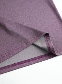 大碼字母圖案T恤 - 淡紫色 - 查看 4