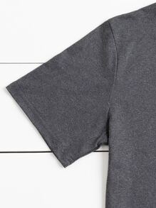 Áo thun Plus size Slogan Giải trí - Màu xám đen - Xem 5