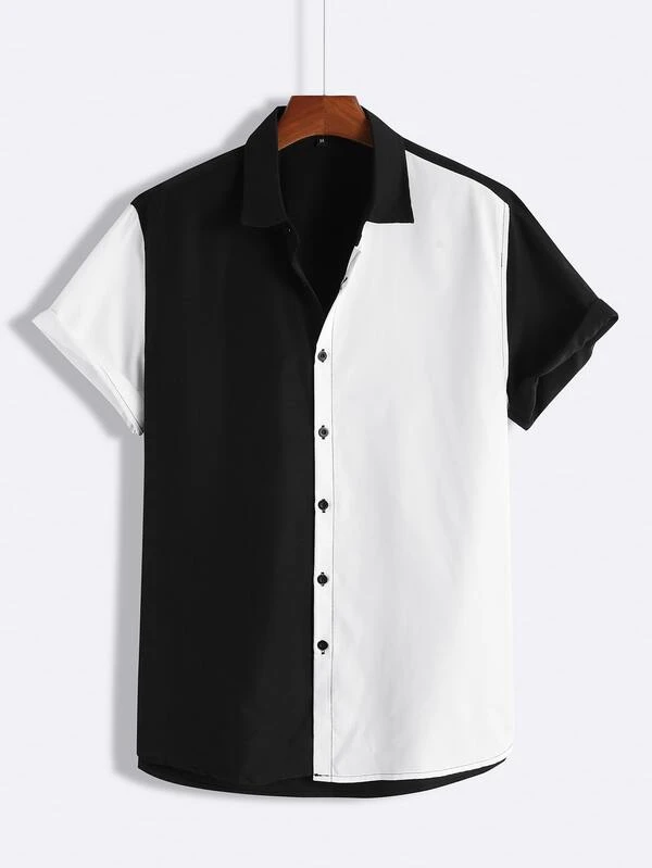 Men Two Tone Shirt Shein Usa