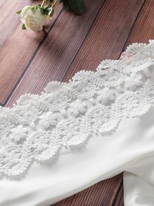 Mulvari Blusa con encaje en contraste - Blanco - Ver 5