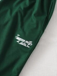 SHEIN Unity Slogan Graphic Contrast Binding Cami Top & Joggers - Multicolor - View 3