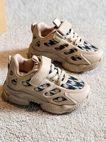 Niños Zapatillas deportivas de color combinado con cordón delantero - Caqui - Ver 2