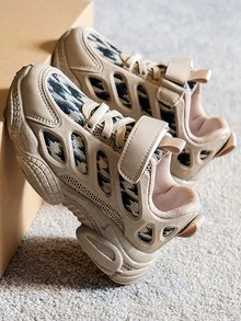 Niños Zapatillas deportivas de color combinado con cordón delantero - Caqui - Ver 3