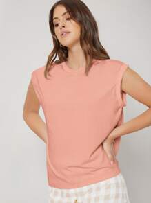 MOTF PREMIUM Camiseta de manga murciélago de modal - Rosa coral - Ver 6