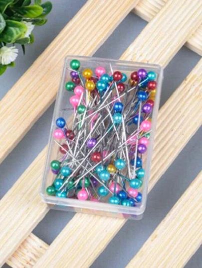 100入組隨機色直筒別針