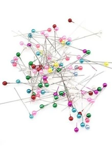 100入組隨機色直筒別針 - 彩色 - 查看 3