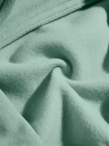 SHEIN EZwear 袋鼠口袋素色加絨內裏連帽衫