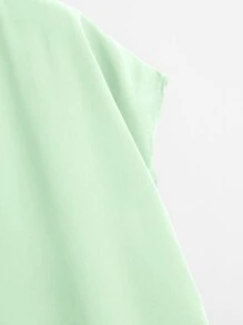 SHEIN LUNE 大碼西裝衣領前短後長下擺上衣 - 薄荷綠 - 查看 3